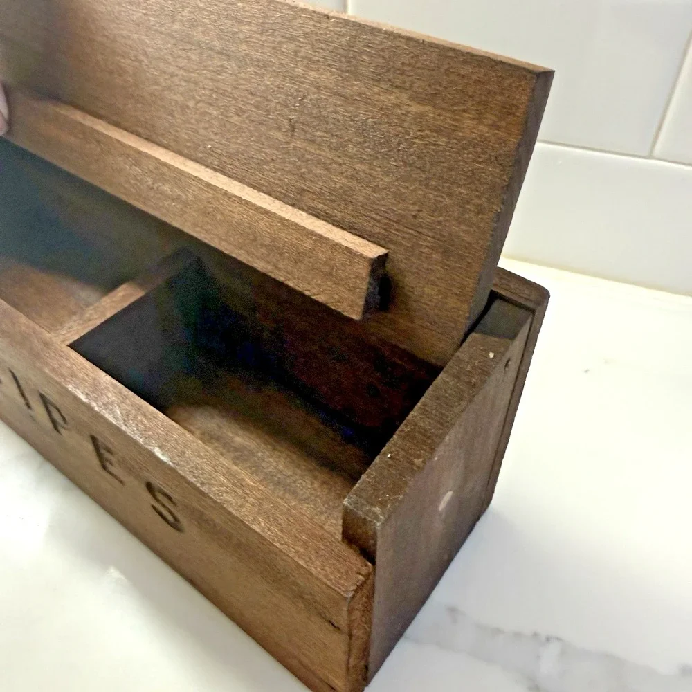 Vintage Wooden Recipe Box with Painted Cow Pig Farmhouse Kitchen Decor 12